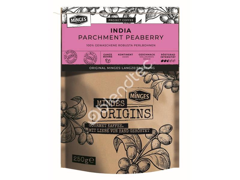 Кофе натуральный жареный в зернах Parchment Peaberry MINGES Origins 100% Робуста (250 г)